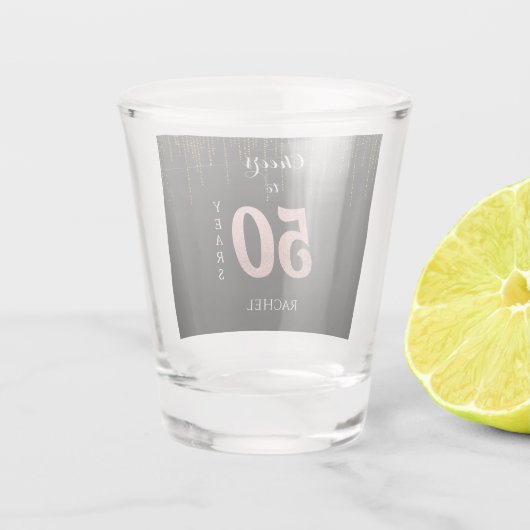 50e verjaardag Persoonlijk Schopglas Shot Glas (Achterkant)