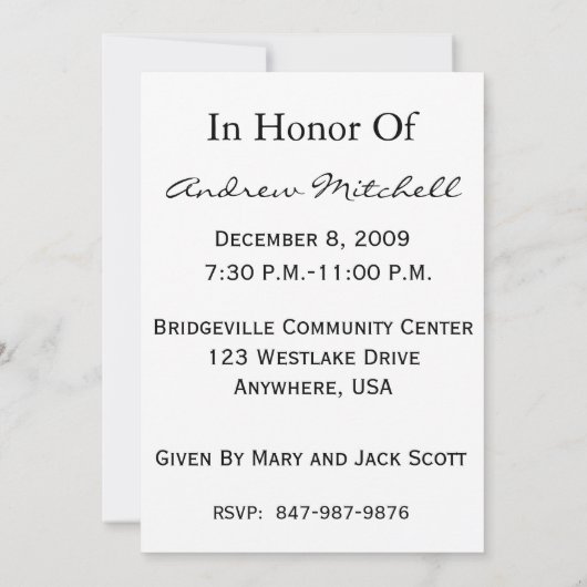 50e verjaardag Persoonlijke uitnodiging (Achterkant)