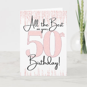 50e verjaardag Pretty in Pink kaart