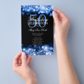 50e verjaardag Programma Glam Lights Navy Blue Men Flyer (Hand)