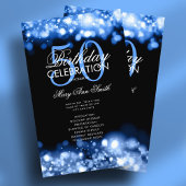 50e verjaardag Programma Glam Lights Navy Blue Men Flyer