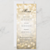 50e verjaardag programma Gold Bokeh Menu + Dank u (Achterkant)