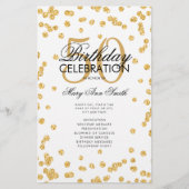 50e verjaardag Programma Gold Glitter met Menu (Voorkant)
