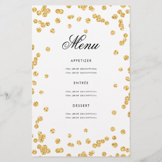 50e verjaardag Programma Gold Glitter met Menu (Achterkant)