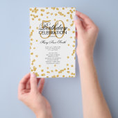 50e verjaardag Programma Gold Glitter met Menu (Hand)