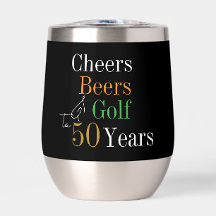 50e verjaardag Proost en Beers Golf Zwart Goud
