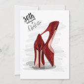 50e verjaardag Red Glitter Stilettos Kaart (Voorkant)