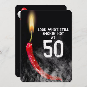 50e verjaardag Red Hot Pepper Candle Kaart
