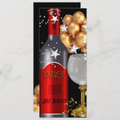  50e verjaardag Red Wine Black Gold Silver Kaart (Voorkant / Achterkant)