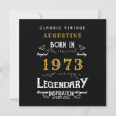 50e verjaardag Retro Black Gold Greeting Kaart (Voorkant)