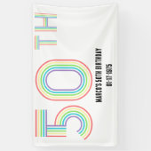 50e Verjaardag Retro  Regenboog Cijfers Spandoek (Verticaal)