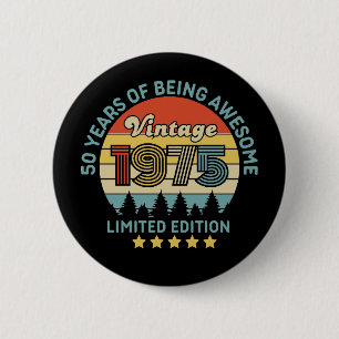 50e verjaardag ronde button 5,7 cm