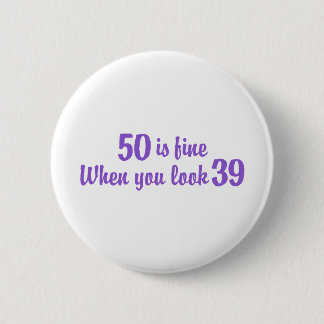 50e verjaardag ronde button 5,7 cm