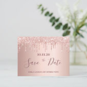 50e verjaardag roos goud glitter behalve datum briefkaart (Staand voorkant)