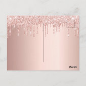 50e verjaardag roos goud glitter behalve datum briefkaart (Achterkant)
