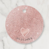 50e Verjaardag Roos Goud Glitter Elegant Dank u Bedankjes Labels (Achterkant)