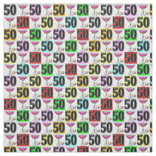 50E VERJAARDAG ROZE MARTINI STOF