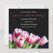 50e verjaardag Roze Tulp Uitnodiging (Achterkant)