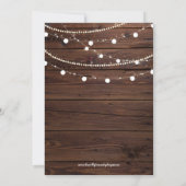 50e verjaardag Rustic Wood String Lights Kaart (Achterkant)