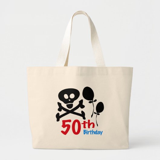 50e verjaardag schedelbeenderen grote tote bag (Voorkant)