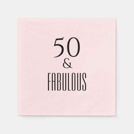 50e verjaardag servetten roze zwarte tekst (Voorkant)