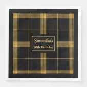 50e Verjaardag Servetten Zwart Goud Custom Name (Voorkant)
