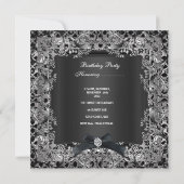 50e verjaardag Silver Black Bow Lace Kaart (Achterkant)