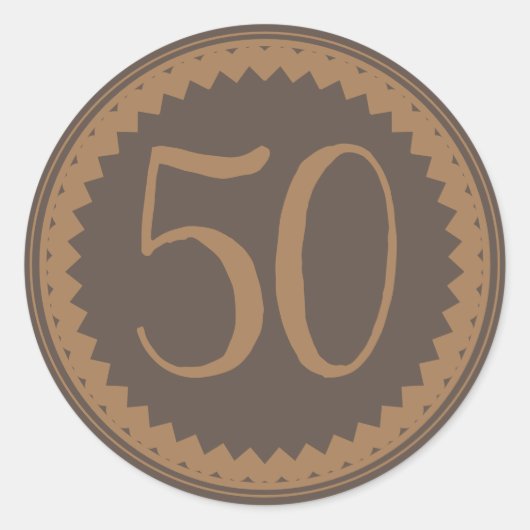 50e verjaardag Silver Glitter Classic Classic Ronde Sticker (Voorkant)