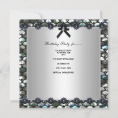 50e verjaardag Silver Sequins Black White Kaart (Achterkant)