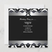50e verjaardag Silver Stripe Black White 3 Kaart (Achterkant)