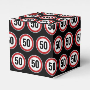 50e Verjaardag Snelheidslimiet Bord - ELKE LEEFTIJ Bedankdoosjes