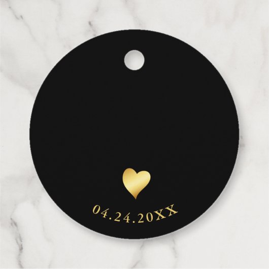 50e verjaardag Solid Black en Gold Hartelijk dank Bedankjes Labels (Achterkant)