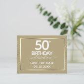 50e verjaardag Sparen de Uitnodiging van de Datum (Staand voorkant)