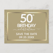50e verjaardag Sparen de Uitnodiging van de Datum (Voorkant)