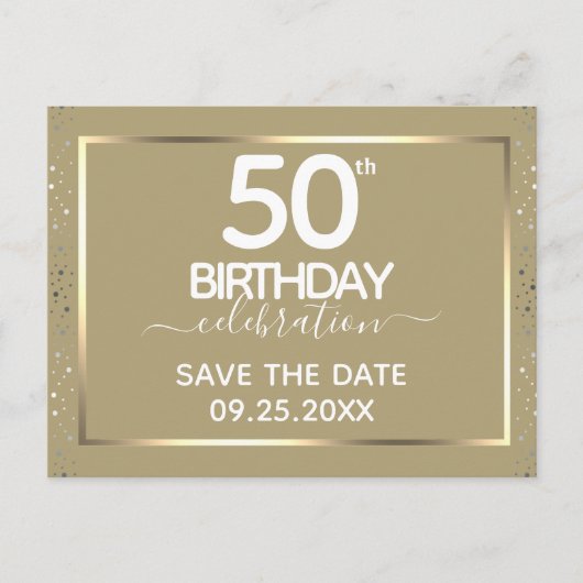 50e verjaardag Sparen de Uitnodiging van de Datum (Voorkant)