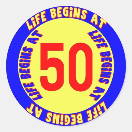 50e verjaardag Sticker (Voorkant)