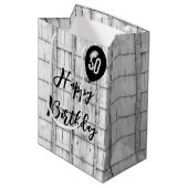 50e verjaardag symmetrisch rustiek houtpatroon medium cadeauzakje (Voorkant Gekanteld)