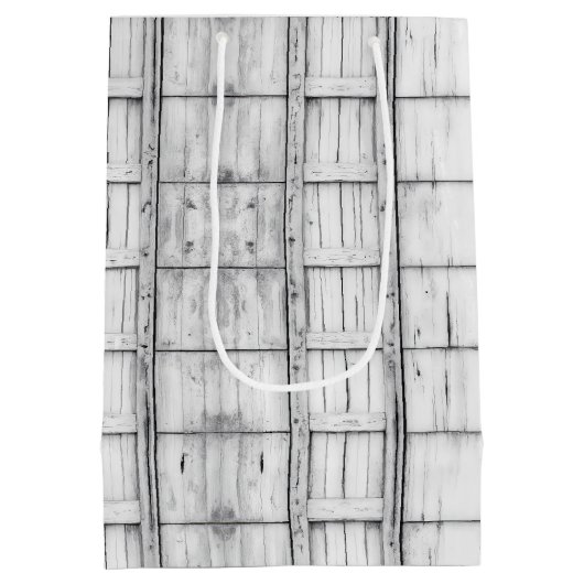 50e verjaardag symmetrisch rustiek houtpatroon medium cadeauzakje (Achterkant)