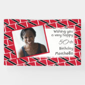 50e verjaardag TRINIDAD FLAG Custom Photo Spandoek (Horizontaal)