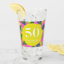 50e verjaardag tropisch geel kleurrijk