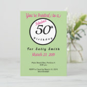 50e verjaardag tropische thema uitnodiging (Staand voorkant)