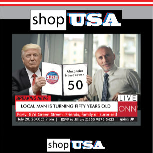 50e verjaardag Trump 🎙️ Mannen Grappig TV Nieuws Kaart