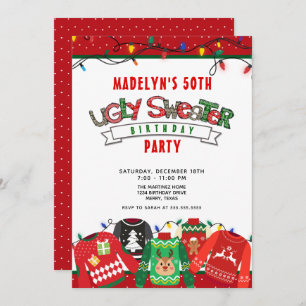 50e verjaardag Ugly Sweater Party Kaart
