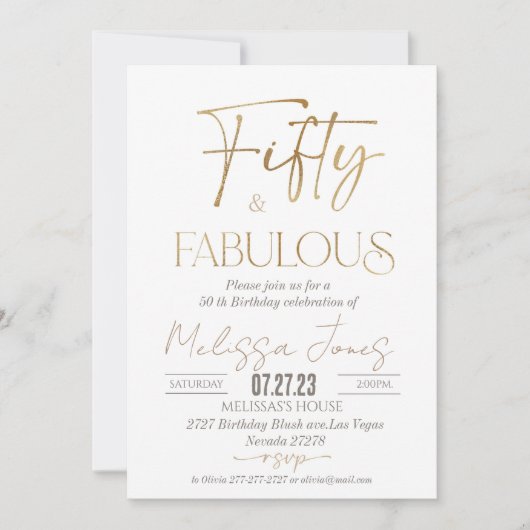 50e verjaardag Uitnodiging Brunch Uitnodiging (Voorkant)