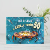 50e verjaardag uitnodiging - CRAB FEAST (Staand voorkant)