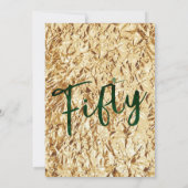 50e Verjaardag Uitnodiging Emerald Groen en Goud (Achterkant)