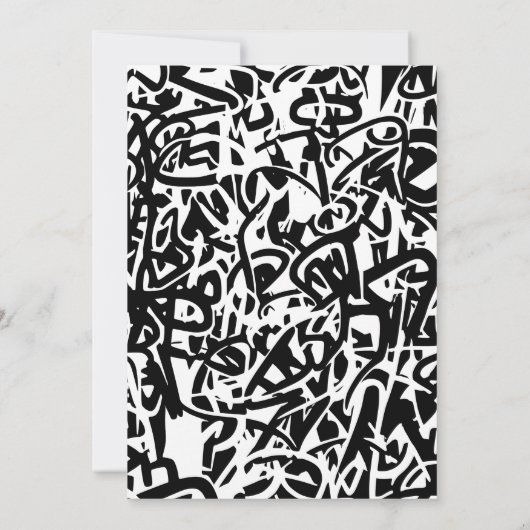 50e verjaardag uitnodiging Mannen Party Graffiti P (Achterkant)