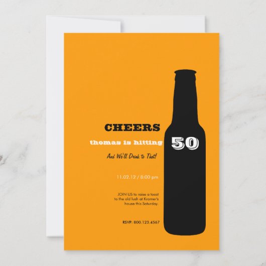 50e verjaardag uitnodiging - Proost! (Achterkant)