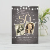 50e verjaardag uitnodiging Vintage 50 jaar (Staand voorkant)