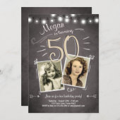 50e verjaardag uitnodiging Vintage 50 jaar (Voorkant / Achterkant)